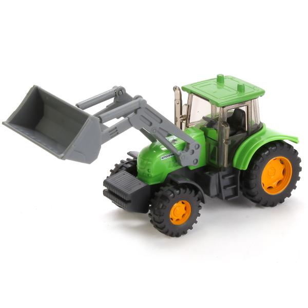 Трактор металлический 1:64, 13 см, с аксессуарами  
